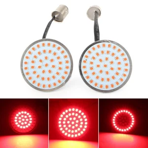 2x LED Blinkleuchte Blinkleuchte hinten rot 48 LED Einsatz für Harley - Bild 1 von 12