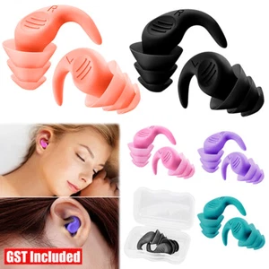 Ultra Soft Silicone Ear Plug Noise Reduction Flexible Reusable Study Sleep Plugs - Picture 1 of 17