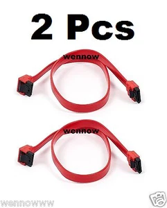 2 Pcs 18" Serial SATA ATA RAID DATA HDD Hard Drive Cable Straight to Right Angle - Picture 1 of 3