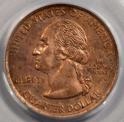 2005 PCGS MS63 Missing Clad Layer California Quarter State Mint Error Red Copper - Image 1 of 4