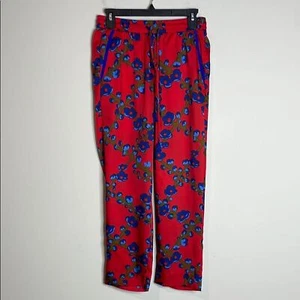 J. Crew Collection Drapey Straight Leg Red Pants in Lattice Floral Size 4 - Picture 1 of 7