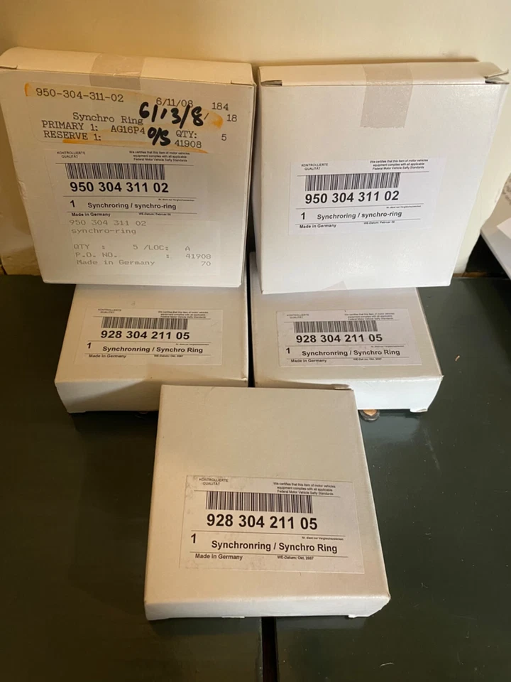 Juego de 5 anillos sincronizados nuevos en caja OEM para Porsche 911 3.2 Carrera 1987-1989 Foto 1 de 2