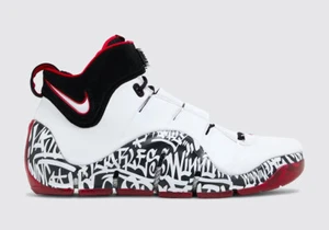Nike Zoom LeBron IV 4 Graffiti 2023 White Red Black DJ4888-100 Men's - Picture 1 of 8