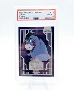 2023 Disney Topps Chrome Eeyore #29 Winnie the Pooh Purple 87/299 PSA 9 - Picture 1 of 3