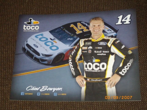 2019 CLINT BOWYER #14 TOCO NASCAR POSTCARD Cover
