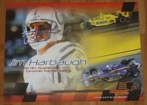 Tarjeta de héroe en blanco de Jim Harbaugh pantera dueño de carreras Chevy Dallara coche Indy - Imagen 1 de 1