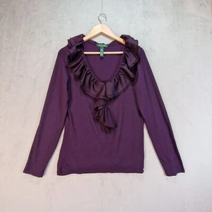 Lauren Ralph Lauren Womens Large Purple Top Jumper Long Sleeved - Picture 1 of 9