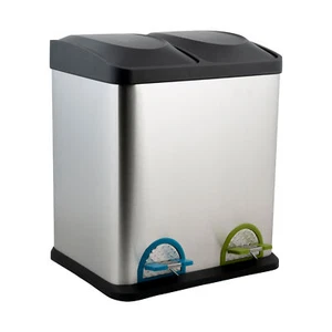 Neu Home 30 Liter 2 Compartment Stainless Steel Recycling Bin - Picture 1 of 1