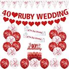 40th Wedding Anniversary Decorations Ruby 40th Anniversary Balloons Bunting R...