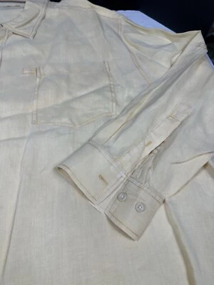 Margaritaville Shirt Mens  Yellow Button Up Casual Linen Lightweight Sz 4XB - Image 1 of 4