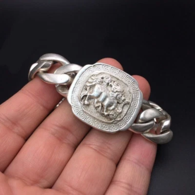 Moda Serie Tibetana Plata Titanio Acero Kirin Alta Gama Regalo Pulsera Foto 1 de 4