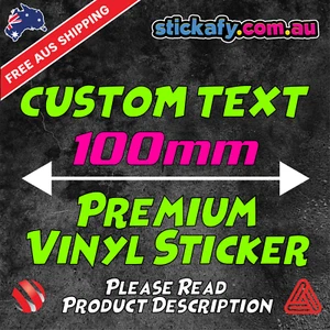 100mm CUSTOM STICKER - Vinyl Text Lettering Decal Name Shop Car Window Van Fun - Picture 1 of 12