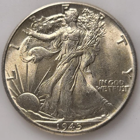 1945-P Walking Liberty Silver Half Dollar - UNC  #133 Cover