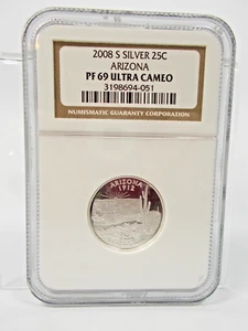 2008 S 25c Silver State Quarter NGC PF69 Ultra Cameo ARIZONA - Picture 1 of 2