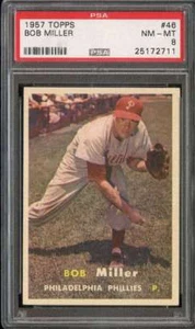 1957 Topps #46 Bob Miller PSA 8 Phillies - Bild 1 von 2