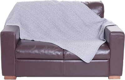 IRISH CABLE KNIT WOOL HEART THROW BLANKET SUPER SOFT MERINO X4944-SGRY BEST ONE - Image 1 of 4