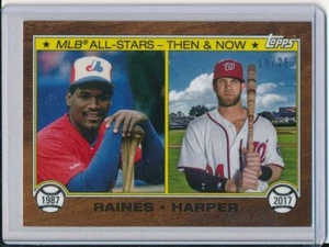 2017 Topps On Demand MLB ASG 1987 Tim Raines Bryce Harper Then & Now Walnut /25 - Picture 1 of 2