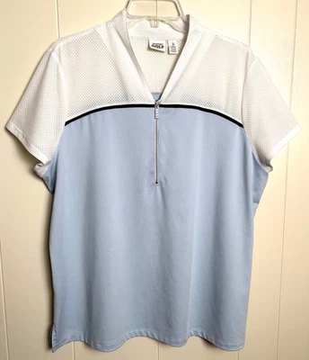 ZENERGY GOLF by CHICO'S 3 Top Azul Talla XL Ropa Activa Elástica 1/4 Cremallera Bling SS Foto 1 de 4