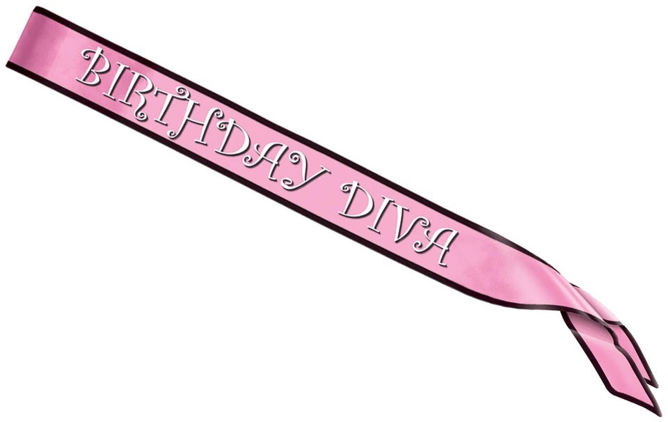Faja de satén de diva de cumpleaños talla 33" x 4" - Beistle Foto 1 de 1