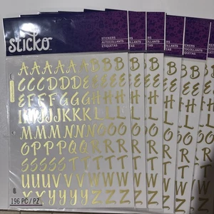 Sticko Gold Alphabet Stickers 6 Sets = 1176 Stickers - Picture 1 of 3