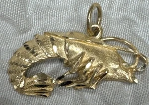 Nuevo colgante de camarones de oro amarillo de 14k - Imagen 1 de 9
