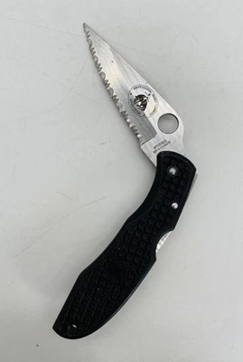 Spyderco Clipit Rescue Serrated Folding Knife AUS-8 Seki-City Japan Rodeo Prize - Image 1 of 4