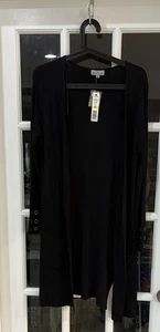 NWT Joseph A Women’s Open Front Long Sleeve Cardigan Metal Circle Detail Pockets - Picture 1 of 6