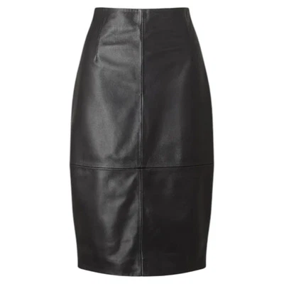 Jigsaw Women's Black 100% Lamb Nappa Leather Pencil Skirt ~ UK 14 ~ Free P+P - Image 1 of 4