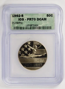 1992-S Olympic Commemorative Half Dollar Proof 50C ICG PR70 DCAM - Picture 1 of 4
