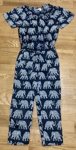 Girls Crewcuts Navy Elephant Pantsuit size 6 EUC - Picture 1 of 3