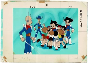 Astro Boy Production Animation Cel n OBG Background n Drawing 1960s Tezuka 35 - Picture 1 of 4