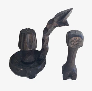 Handgeschnitztes Paar Mid Century Kerzenständer Holz Spanisch Gothic - Bild 1 von 12