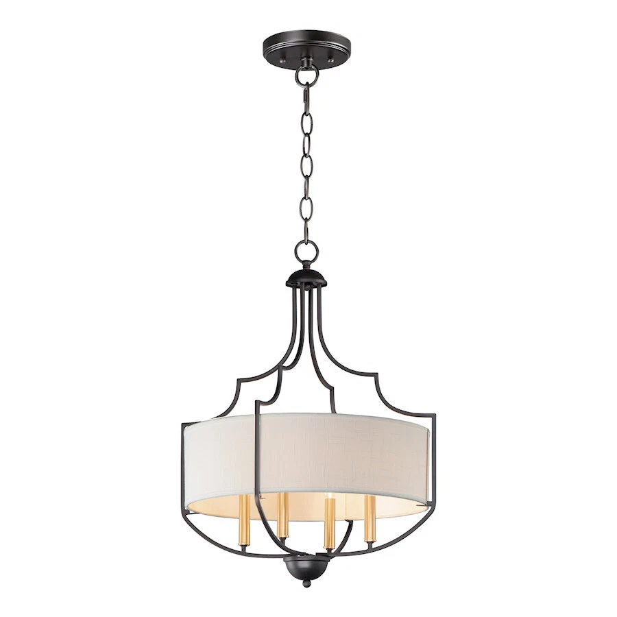 Maxim Lighting Savant 4-Light Chandelier in Bronze/Antique Brass - 25284WLBZAB - Image 1 of 1