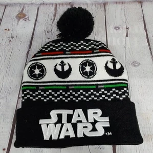 Disney Star Wars Gorro Talla Única JR Imperial Rebel Pom Negro Blanco Gorra Boggin - Imagen 1 de 3
