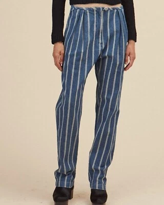 Calça jeans Rachel Comey Lazslo listrada pregas tamanho 6 - Imagem 1 de 4