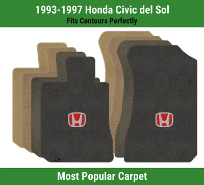 Lloyd Ultimat Front Mats for '93-97 Honda Civic del Sol w/Red on Black Honda H - Image 1 of 4
