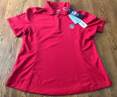Polo Cutter & Buck CB DryTec NFL Shield rojo para mujer M ¡NUEVO CON ETIQUETAS! Foto 1 de 4