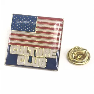 Culture Club American Flag 1 1/8" Vintage Lapel Pin Pinback Buttons - Picture 1 of 3