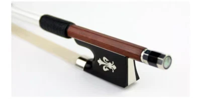 3/4 Violin Bow–Brazilwood Round Stick,Natural Mongolian Horsehair,Silver Mounted - Image 1 of 4
