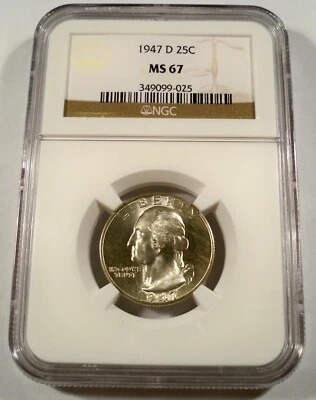 1947-D NGC MS67 WASHINGTON QUARTER 25c MS 67 - Image 1 of 4