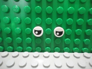 Lego 2 White 1x1 Round Tile Printed Partially Closed Eyes NEW - Picture 1 of 1