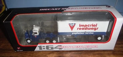 Mack R Model With 28' Pop Trailer Imperial Roadways 1/64 Diecast by First Gear - Image 1 of 3