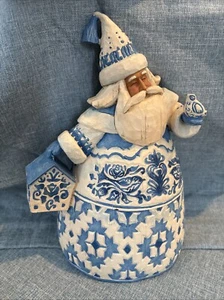 2004 Artikel # 117672 ~ Jim Shore "Blue Quilt" Vogelhaus Weihnachtsmann Figur - Bild 1 von 11