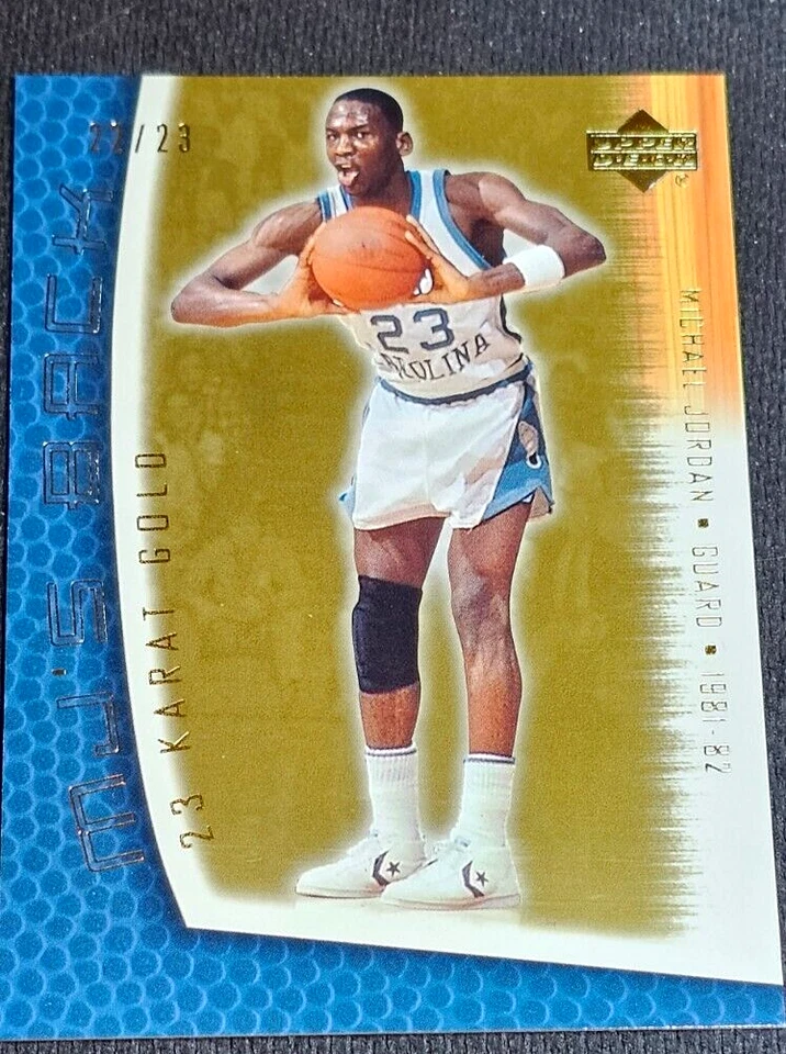 2001 Michael Jordan  Upper Deck MJ's Back 23 Karat Gold MJ4 22/23 mint - Image 1 of 4