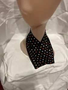 MELINYLLC Neck Cover Wrap Sz S (4.5"Wx11"L) Black w/White Polka dots - Picture 1 of 6