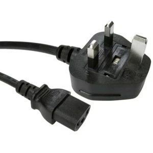 2m Kaltgeräte Wasserkocher Kabel Stromkabel 3 Pin UK Stecker PC Monitor C13 Kabel - Bild 1 von 1