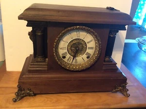 Antique E. Ingraham Co. Bristol, Conn. Column Mantel / Shelf Clock - Picture 1 of 12
