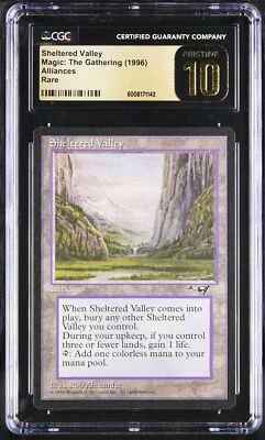 SHELTERED VALLEY Alliances Rare Reserved List CGC 10 Pristine MTG [Nostalgium] - Image 1 of 2