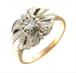 Anello elegante in oro fine con diamanti 0,20 ct 14 kt misura 5,5 - Foto 1 di 9