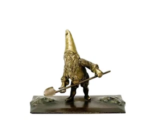 Österreichische vergoldete und patinierte Bronze Figuralskulptur Zwerg um 1900 - Bild 1 von 7